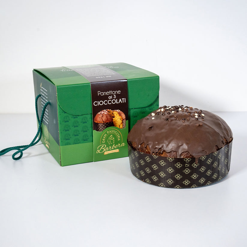 Three chocolate panettone