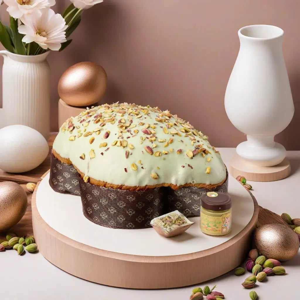 colomba pasqua pistacchio con crema e pistacchi gran pasticceria barbera
