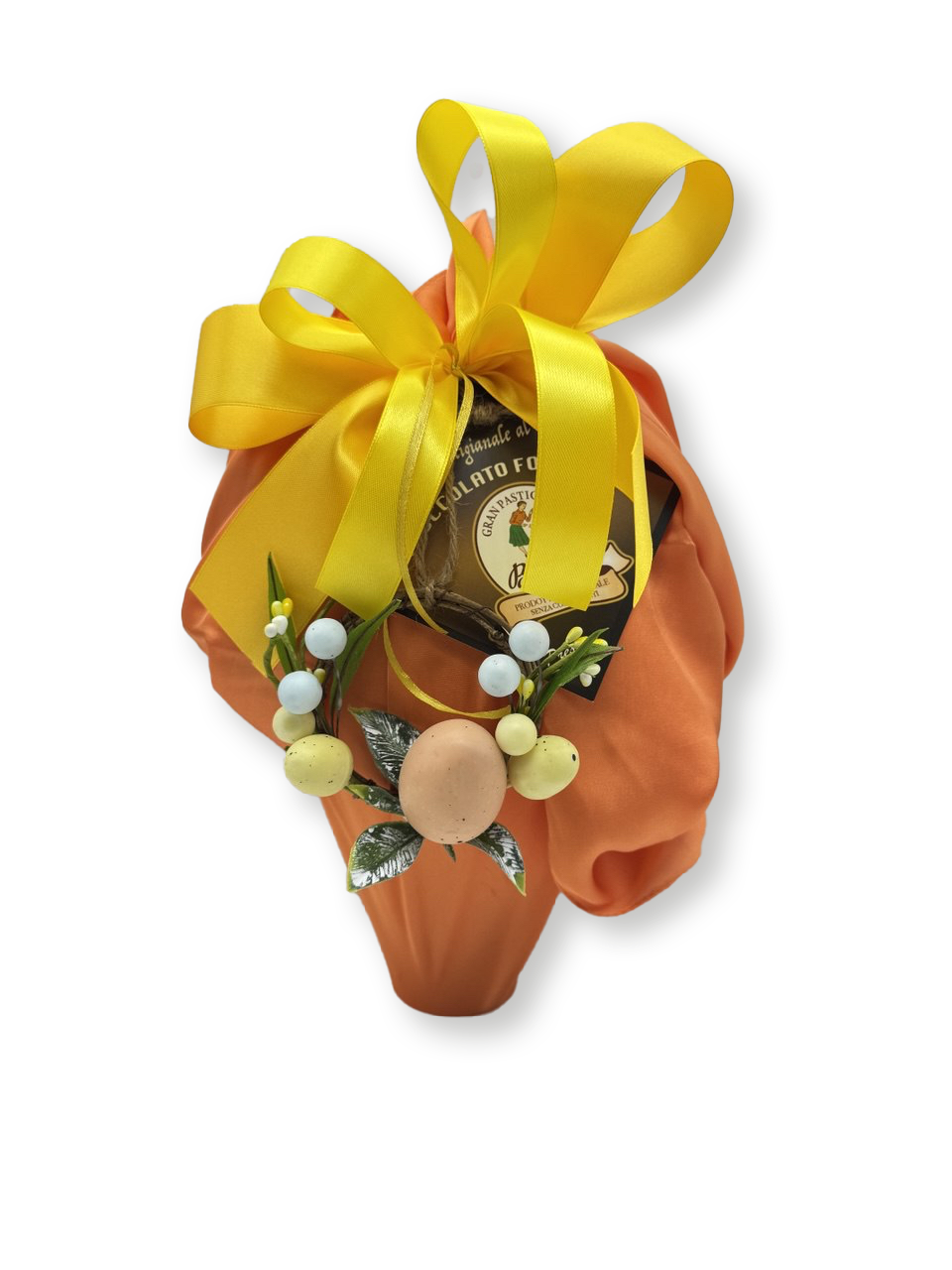 Egg woman scarf orange green