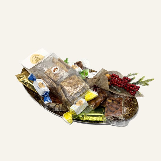 Vassoio Regalo con Croccante alle Mandorle e Torroncini Assortiti