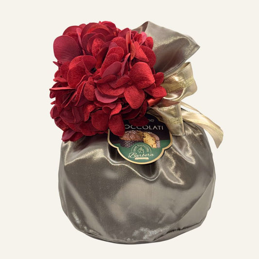 Panettone confezione regalo sacchetto oro