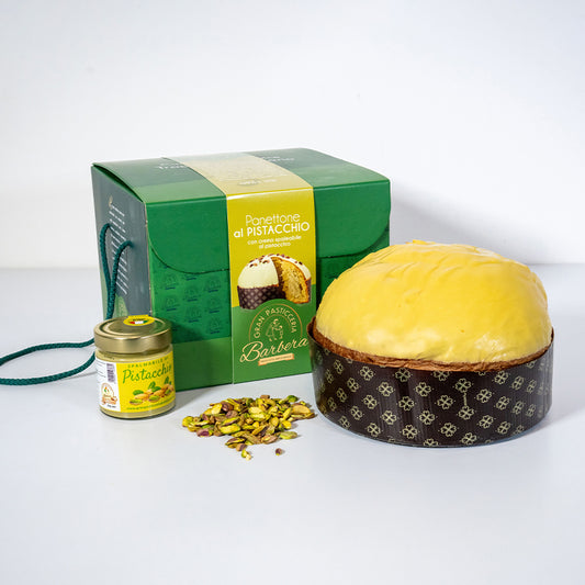 Panettone pistacchio con crema spalmabile